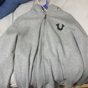 True religion zip up jacket. Size XL GREY